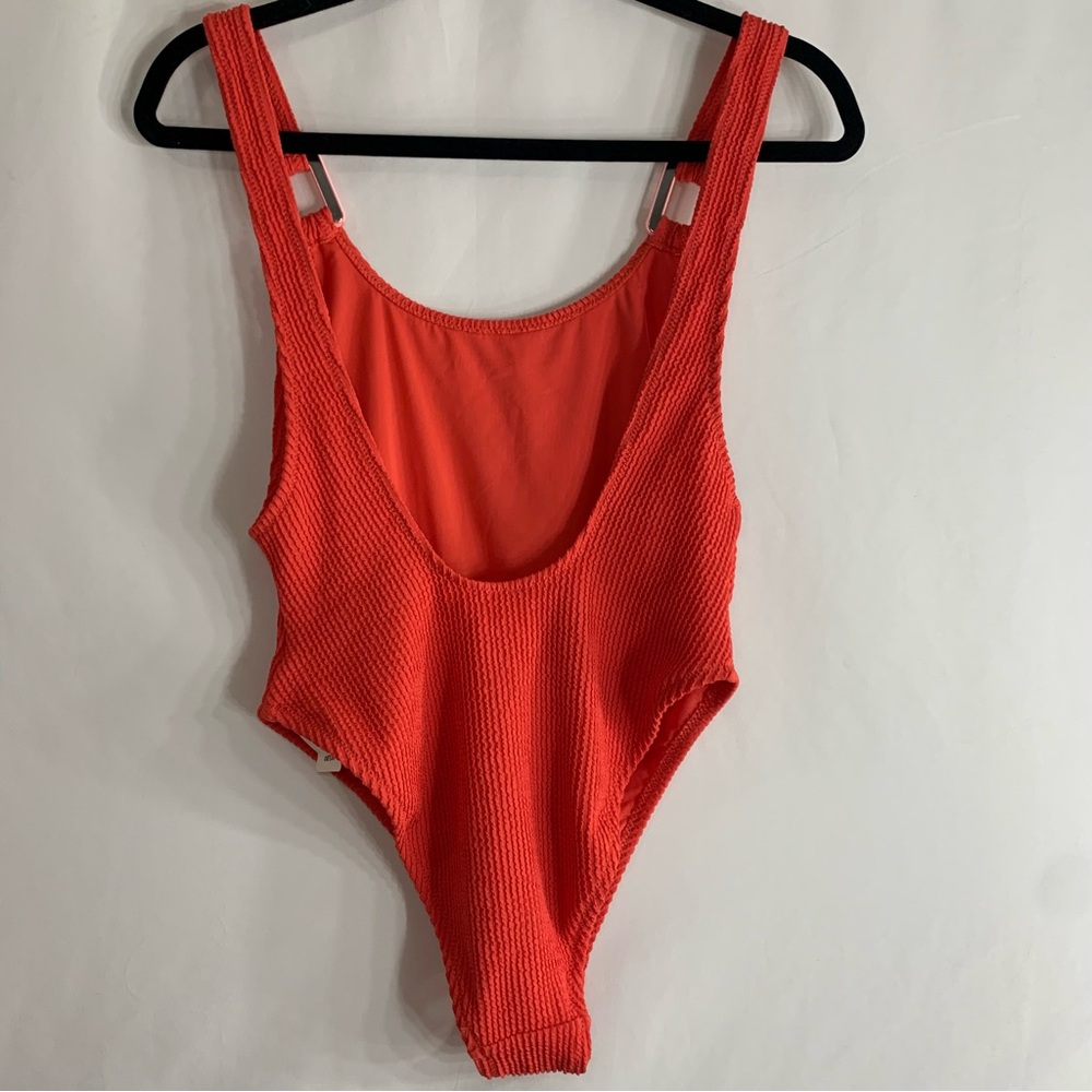 NWT Aerie Crinkle Birthday Scoop Cheekiest One Piece Red Swimsuit, size M & XL - Picture 8 of 12
